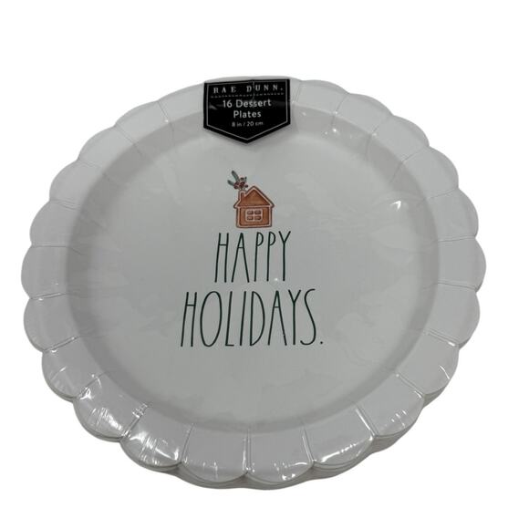 Rae Dunn Happy Holidays Party Tableware Christmas Holiday Plates And Napkins - Picture 3 of 8